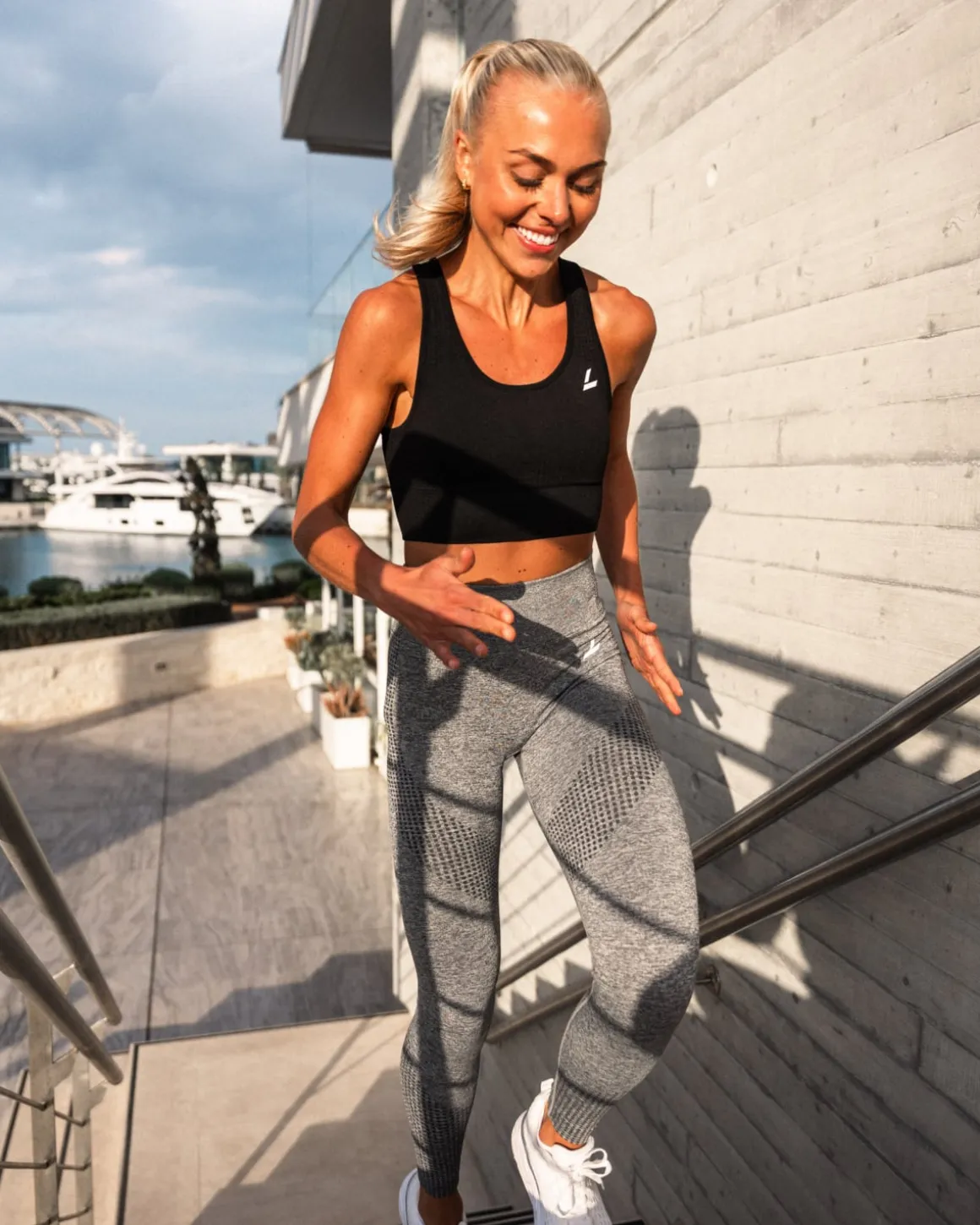 Phase Seamless Tights Grey Shark Marl