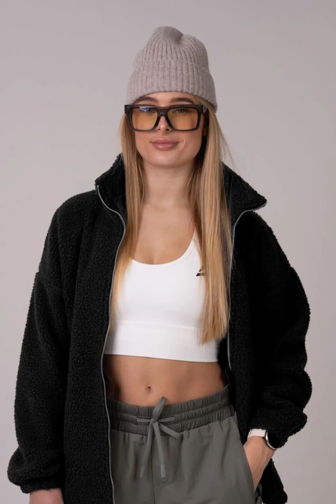 Pile Full Zip Jacket Black