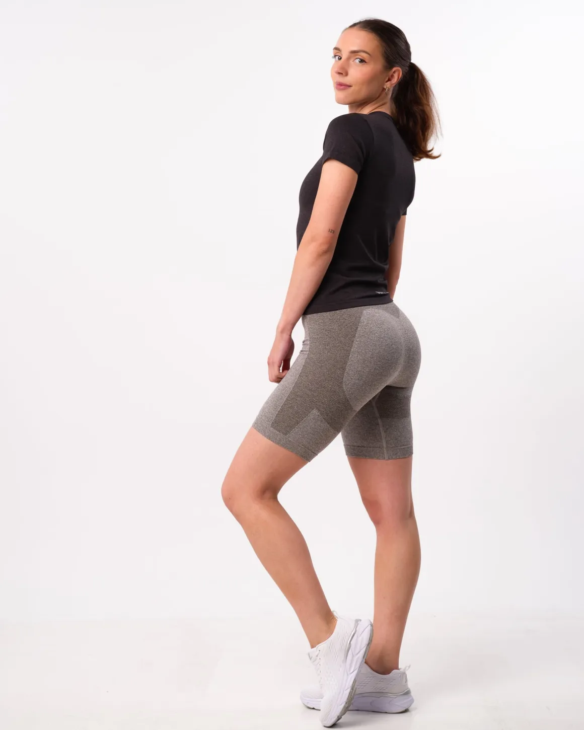 Power Up! Biker Shorts Mid Grey Marl