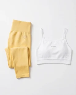 Power Up! Bra White+Hyper Tights Yellow SET