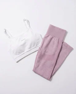 Power Up Bra White + Tights Purple SET