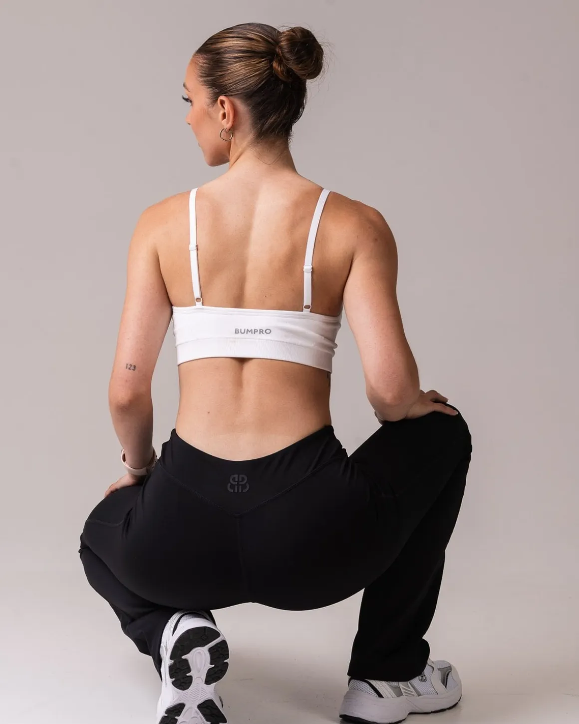 Power Up Bra White + Tights Purple SET