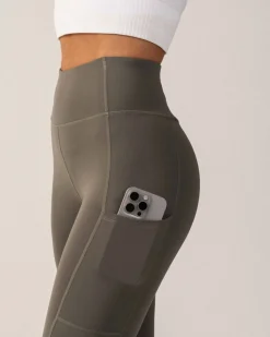 Primary Pocket Tights 7/8 Green Smokey