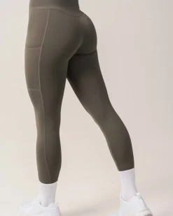 Primary Pocket Tights 7/8 Green Smokey
