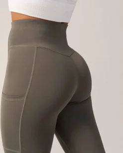 Primary Pocket Tights 7/8 Green Smokey