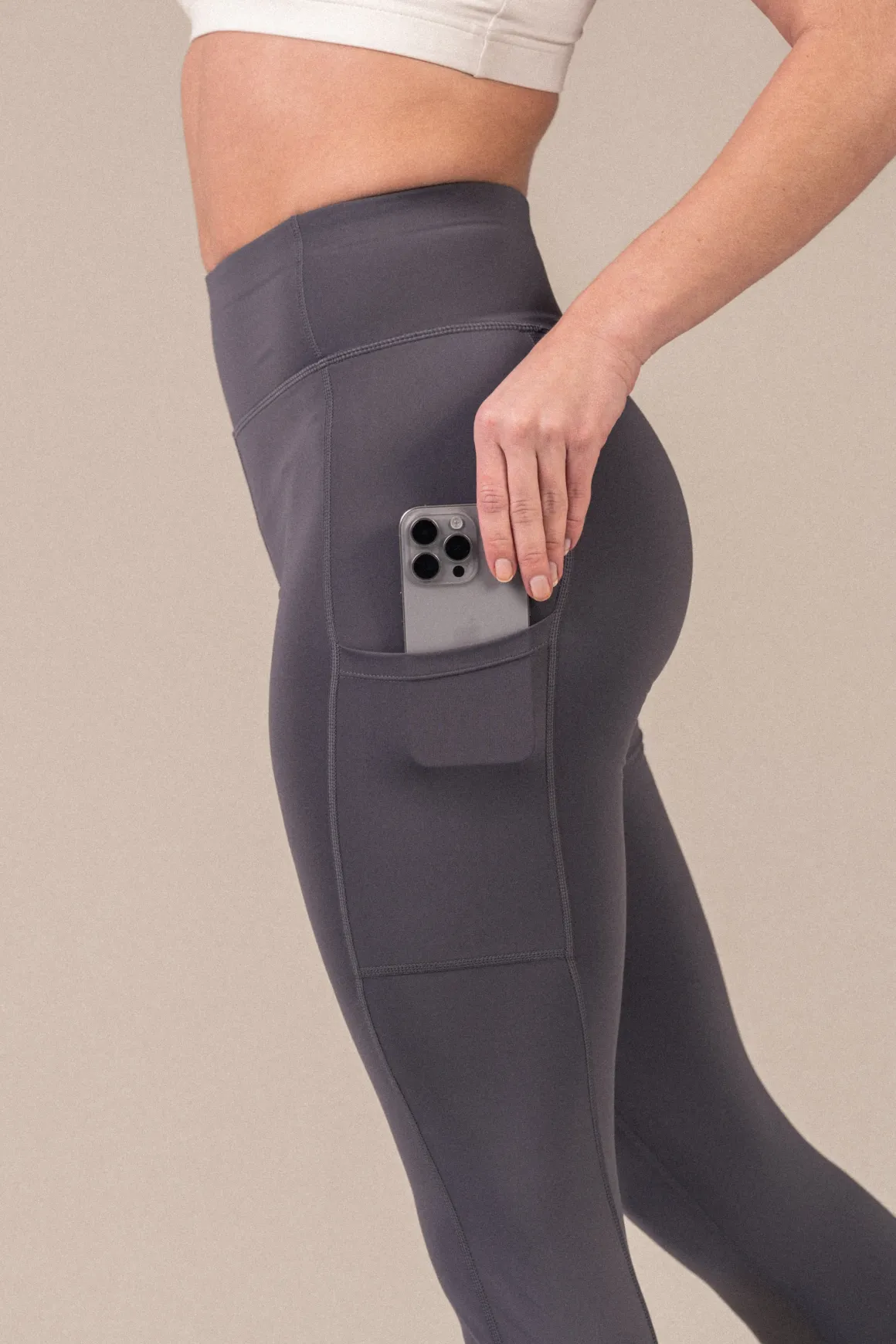 Primary Pocket Tights Grey Granite