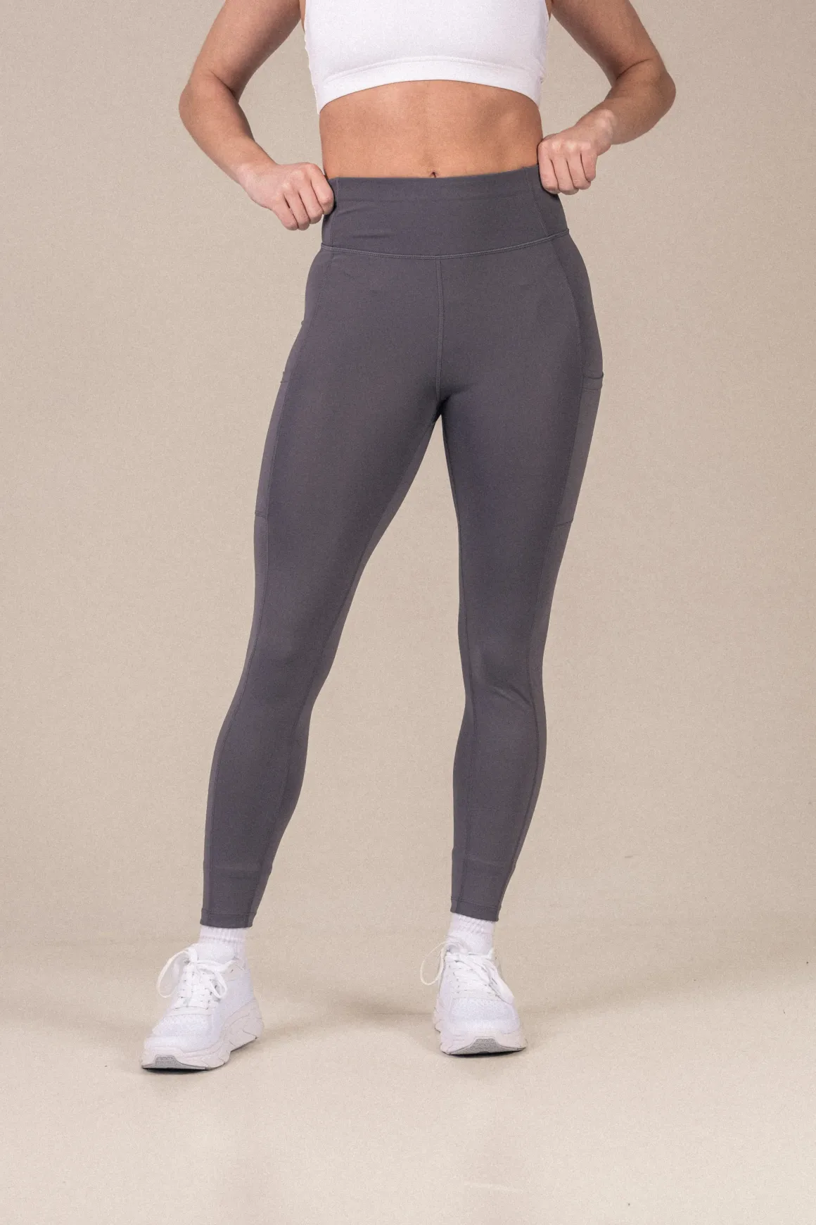 Primary Pocket Tights Grey Granite