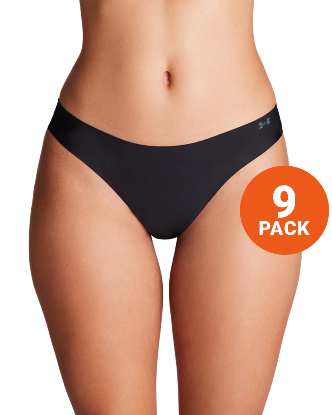 Pure Stretch No Show Thong Black 9-PACK