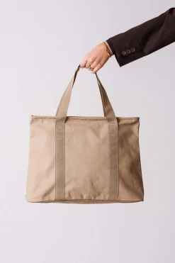 PU Tote Bag + Toiletery Bag Beige