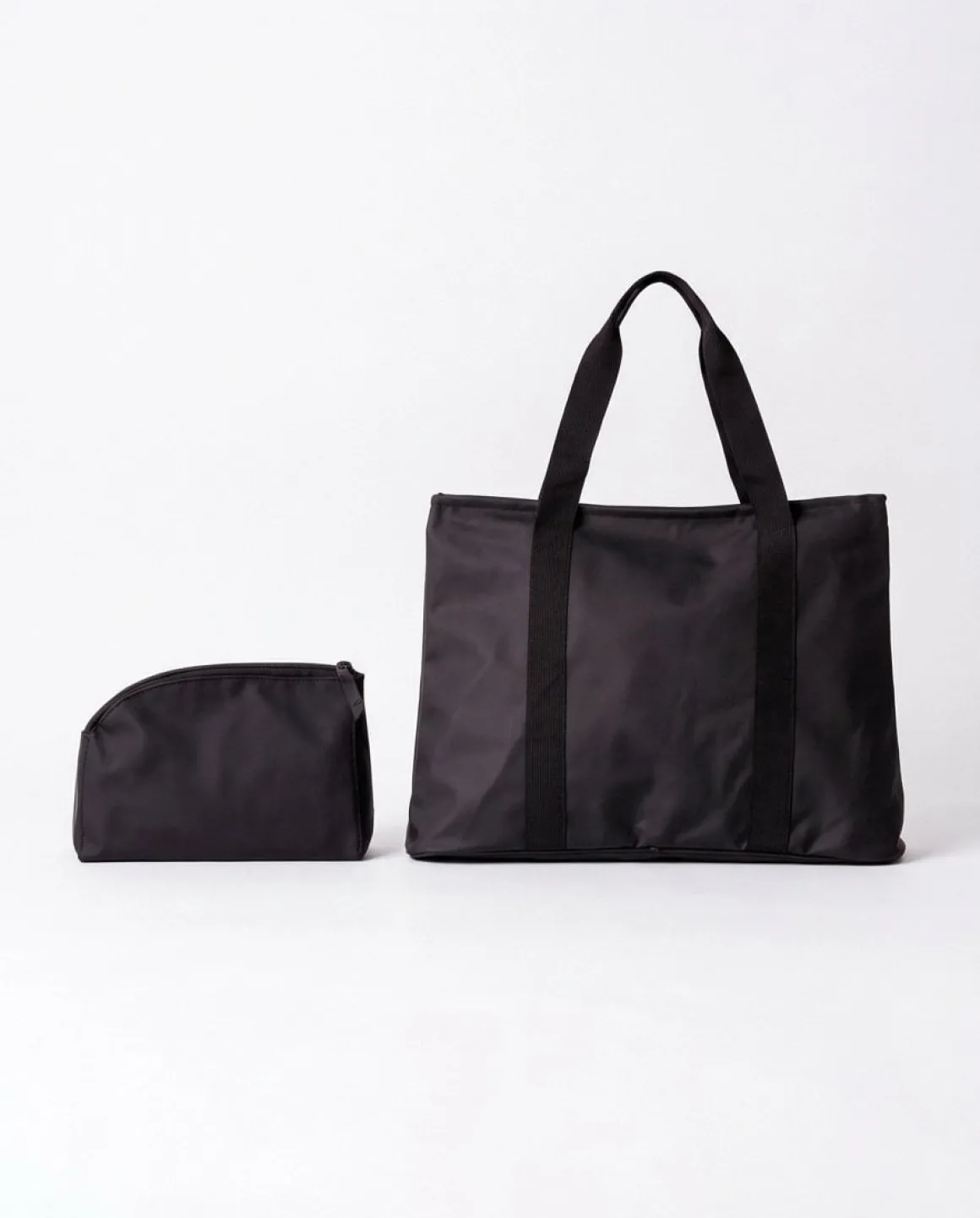 PU Tote Bag + Toiletery Bag Black