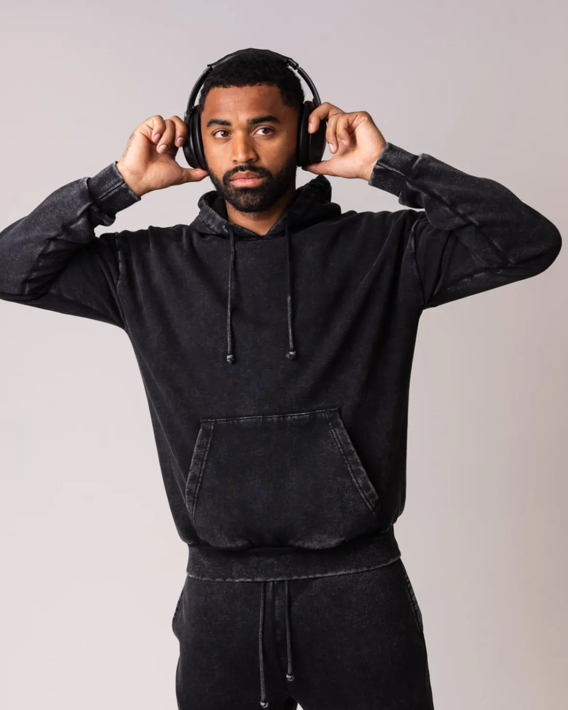 Relaxed Hoodie M Black Washed