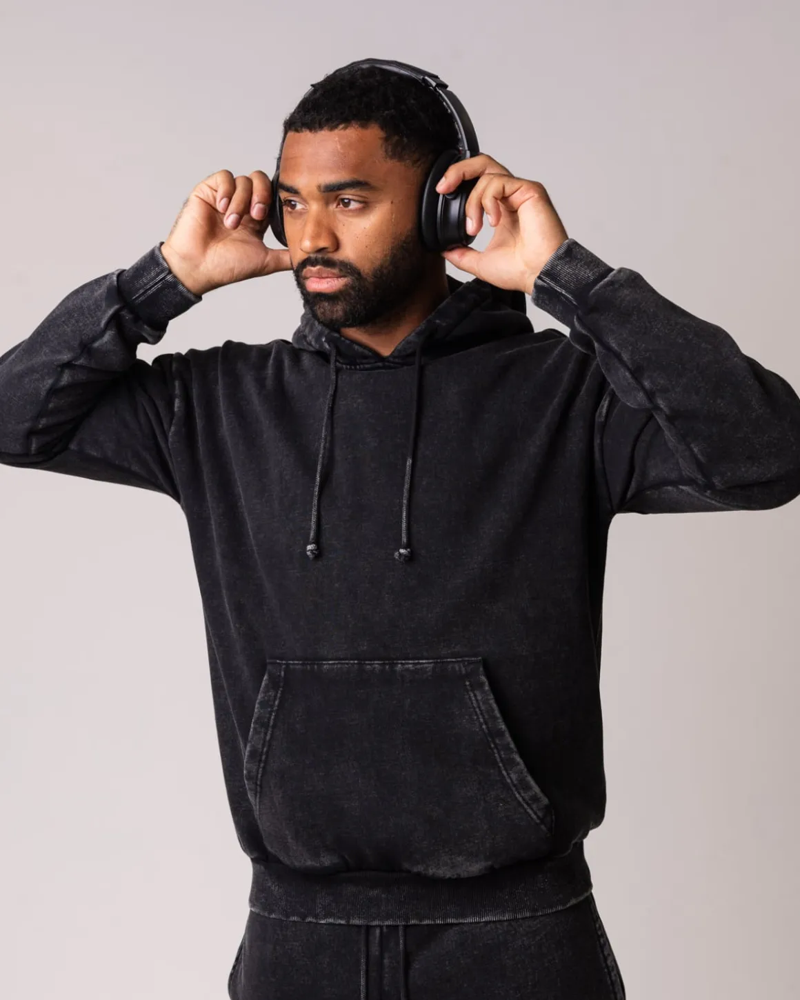 Relaxed Hoodie M Black Washed