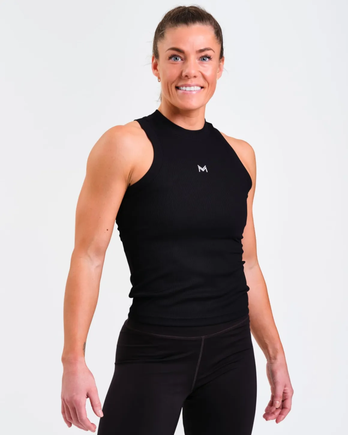 Ribbed Tank Top W Black