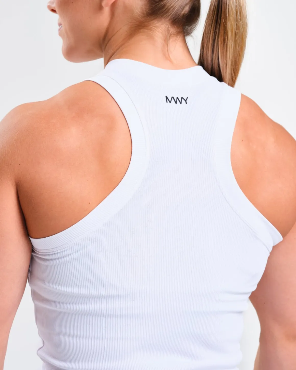 Ribbed Tank Top W White