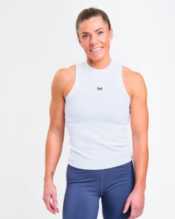 Ribbed Tank Top W White