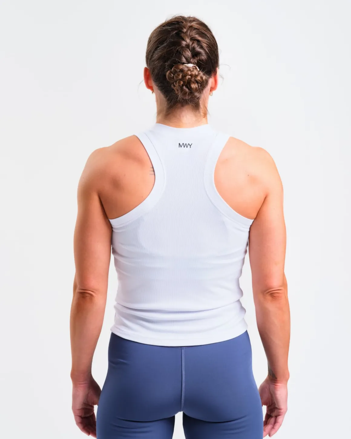Ribbed Tank Top W White