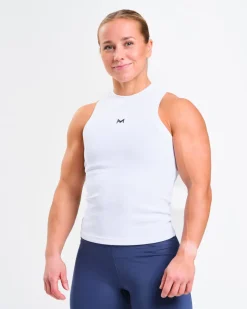 Ribbed Tank Top W White