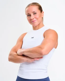 Ribbed Tank Top W White