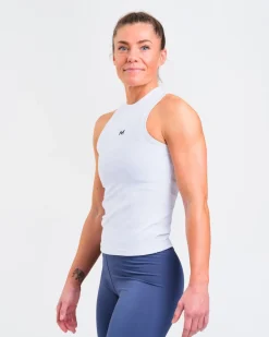 Ribbed Tank Top W White