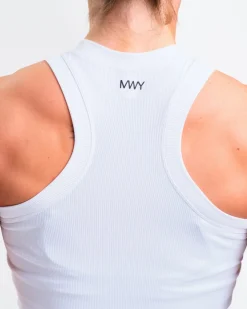 Ribbed Tank Top W White