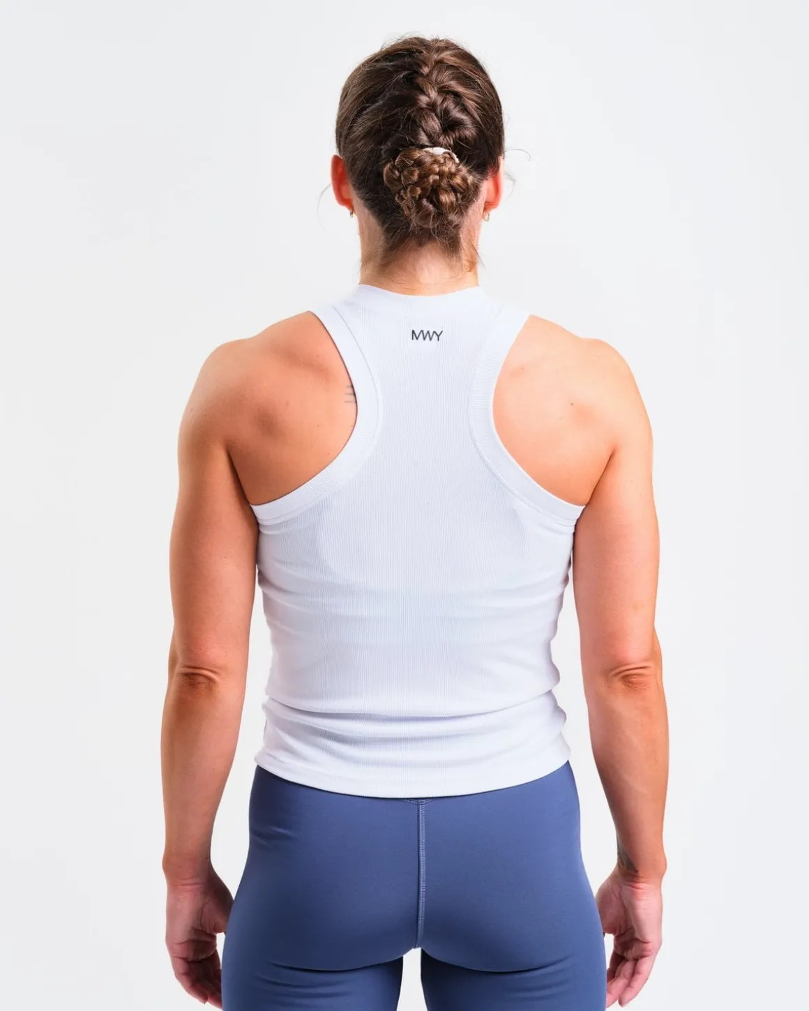Ribbed Tank Top W White+Black 2-PACK