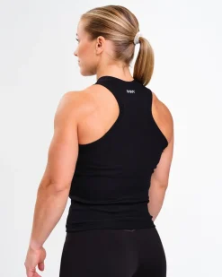 Ribbed Tank Top W White+Black 2-PACK