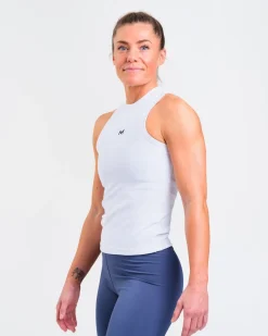 Ribbed Tank Top W White+Black 2-PACK
