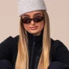 Rib Knitted Beanie Grey Marl – One Size