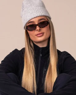 Rib Knitted Beanie Grey Marl – One Size