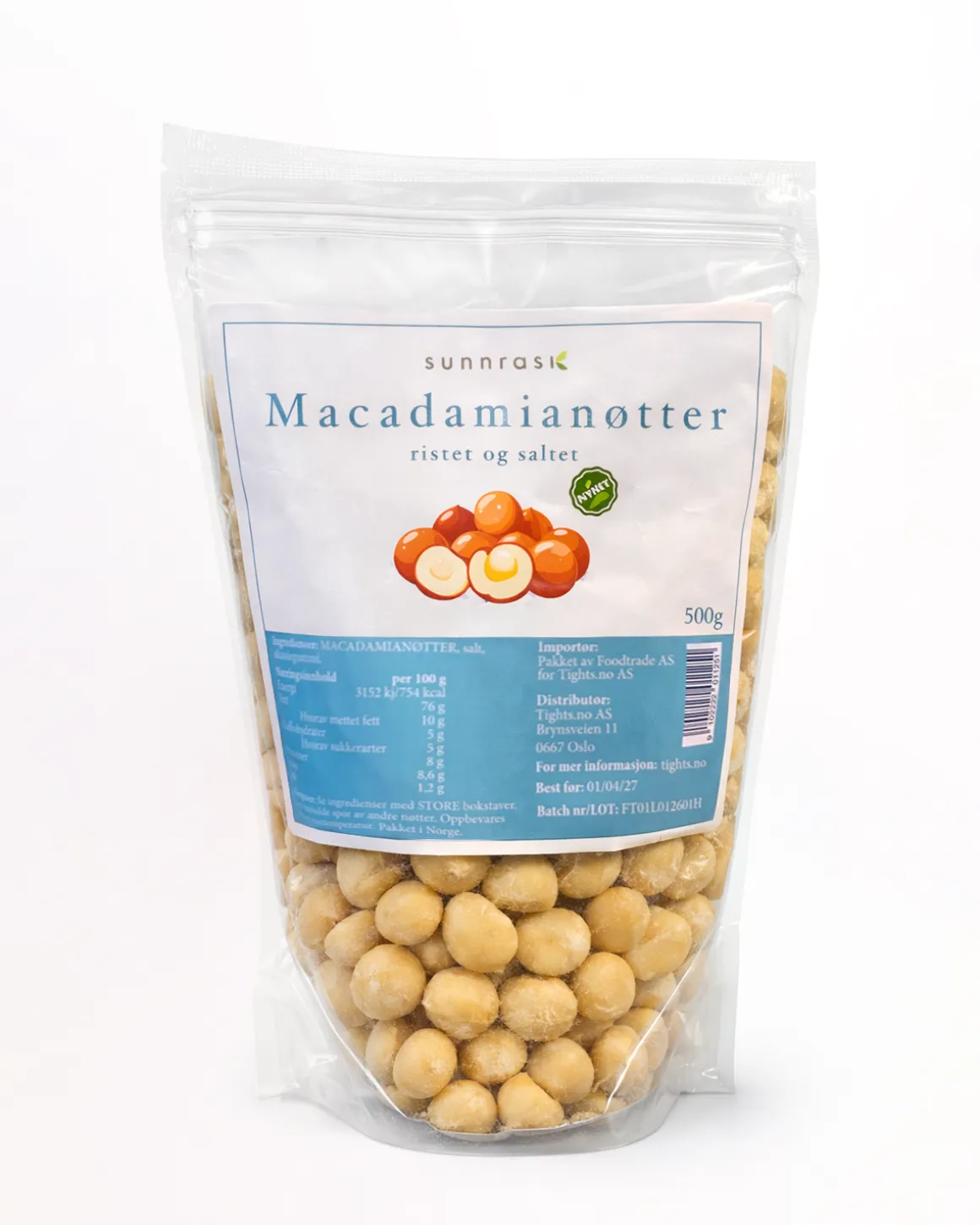 Ristede & Salte Macadamianøtter 3x500g