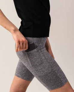 Routine Seamless Pocket Shorts Grey Shark Marl
