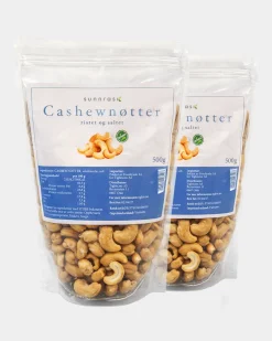 Salte/Ristede Cashewnøtter 2x500g