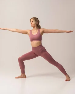 Seamless Yoga Bra + Tights Pink Rose SET