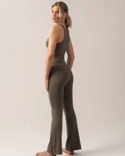 Second-Skin Crop Top Green Smokey