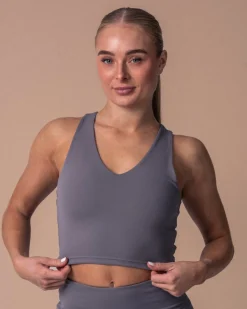 Second-Skin Crop Top Grey Sky