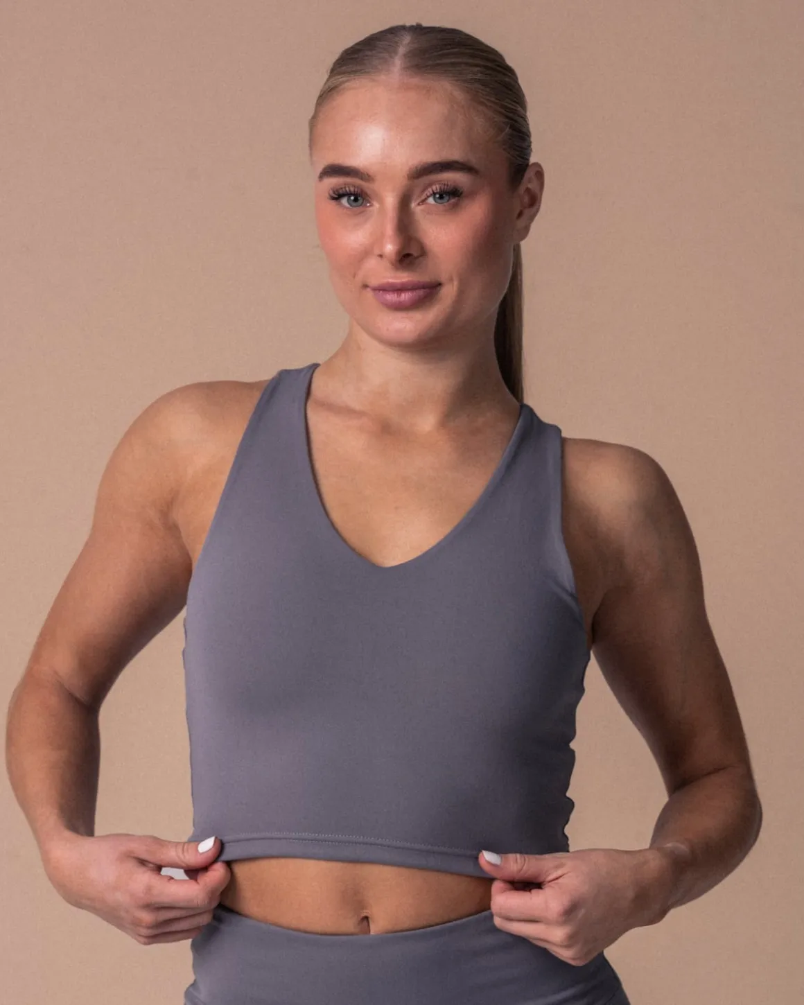 Second-Skin Crop Top Grey Sky