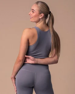 Second-Skin Crop Top Grey Sky