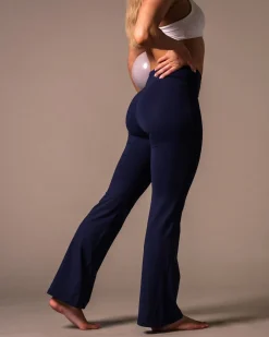 Second-Skin Flare Pants Blue Navy