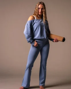 Second-Skin Flare Pants Blue Winward