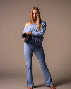 Second-Skin Flare Pants Blue Winward