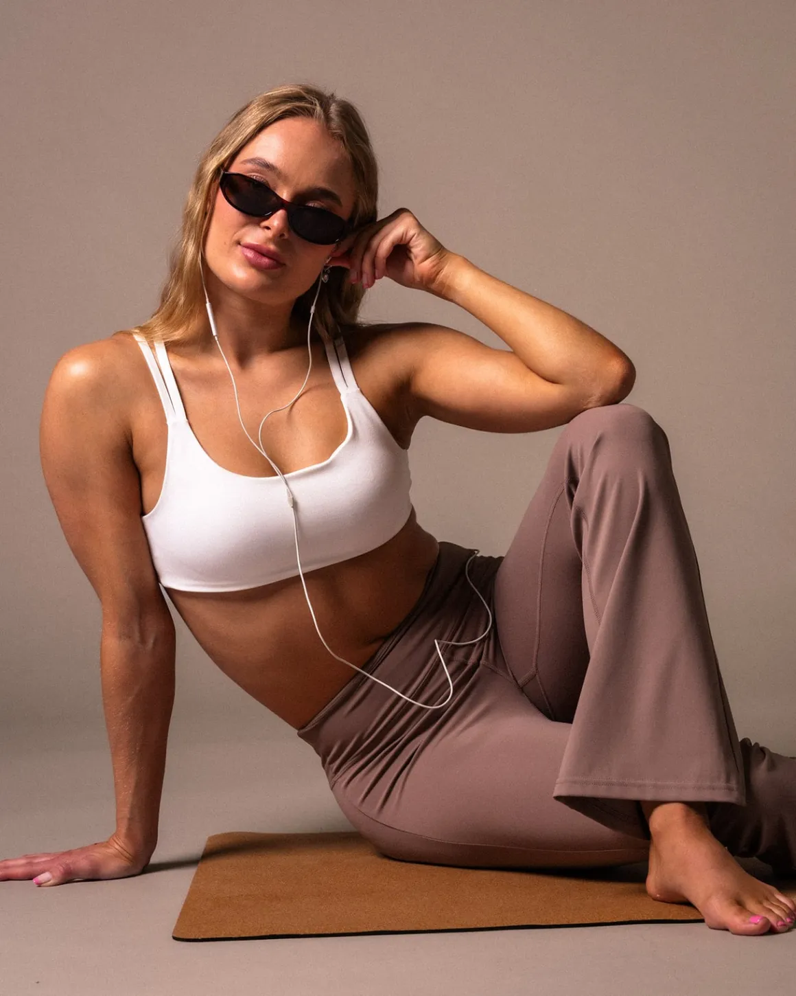 Second-Skin Flare Pants Brown Fossil
