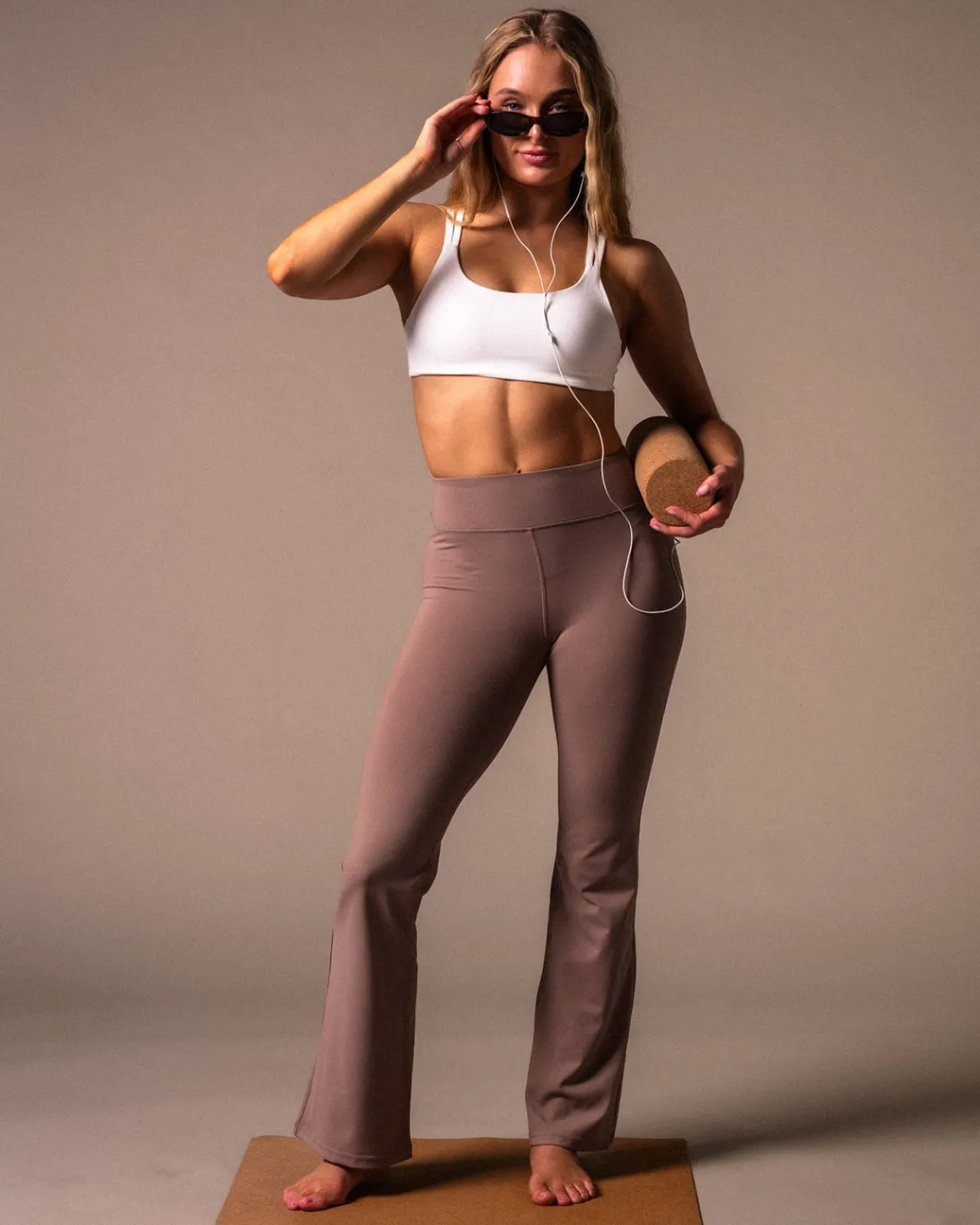 Second-Skin Flare Pants Brown Fossil