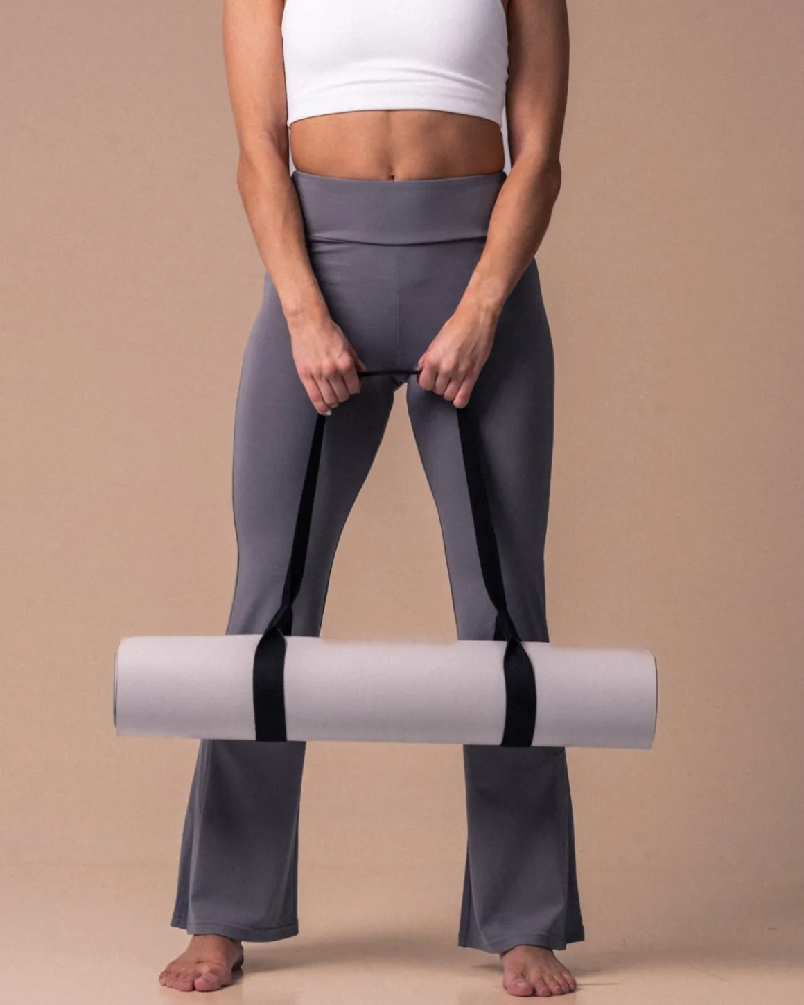Second-Skin Slit Flare Pants Grey Sky