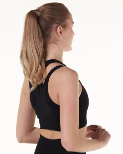 Solar Cut Out Seamless Bra Black