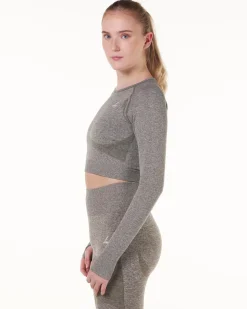 Solar Seamless Cropped LS Black + Green 2-PACK