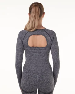 Solar Seamless Cropped LS Grey + Red 2-PACK