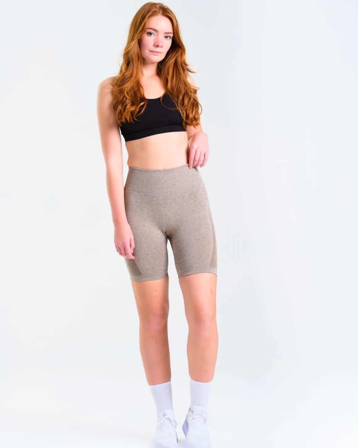 Solar Seamless Shorts Mole Brown Marl