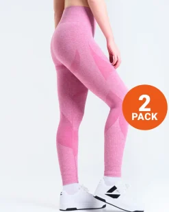 Solar Seamless Tights Pink Violet Marl 2-PACK