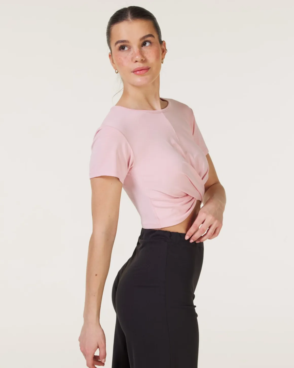 Studio Twist Tee Pink Silver