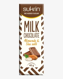 Sukrin Melkesjokolade Mandler og Havsalt 40g